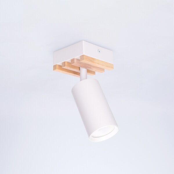Brilagi - Bodové svítidlo SELE WOOD ACOUSTIC 1xGU10/30W/230V bílá/dřevo