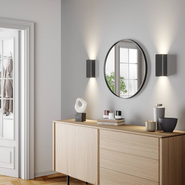 Nowodvorski Lighting Nástěnné světlo Bergen up & down, grafit, stmívatelný, Černá, Obývací pokoj / jídelna, kov, Moderní