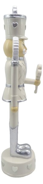 Béžová dekorace socha Louskáček s trojlístkem - 9*9*35 cm - Clayre & Eef