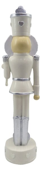 Béžová dekorace socha Louskáček s trojlístkem - 9*9*35 cm - Clayre & Eef