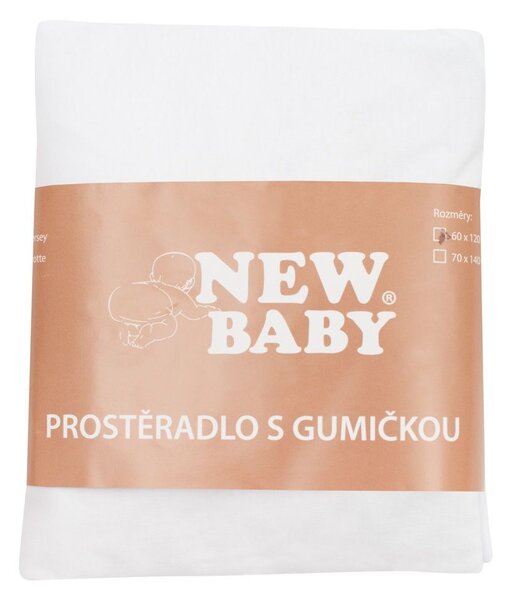 Jersey prostěradlo do postýlky New Baby 120x60 bílé