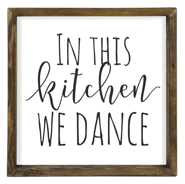ASIR Obraz na MDF s rámem IN THIS KITCHEN WE DANCE 15 x 15 cm