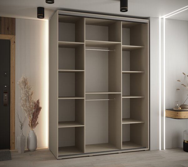 Šatní skříň INDIRA 1 - 170/60 cm, kašmír / černá