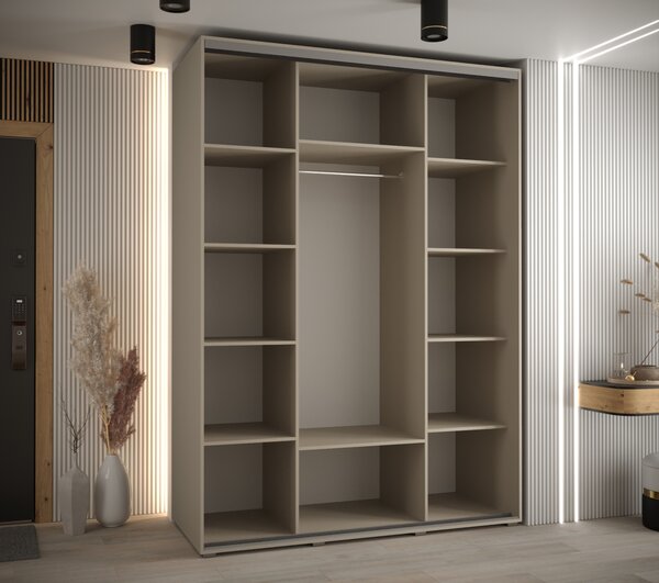 Šatní skříň INDIRA 1 - 170/60 cm, kašmír / černá