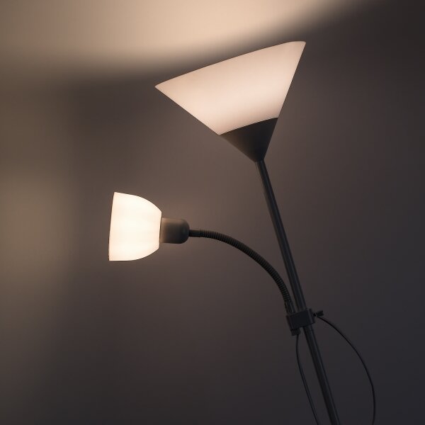 Brilagi - Stojací lampa ARIANA 1xE27/100W/230V + 1xE14/25W bílá