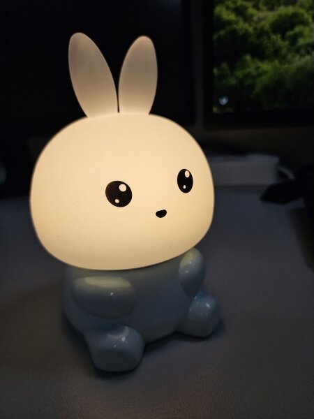 LED RGBW Dětská dotyková lampa LED/1W/5V USB 1200 mAh zajíc