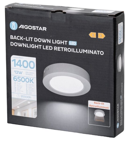 Aigostar - LED Stropní přisazené svítidlo LED/12W/230V pr. 17,4 cm 6500K bílá