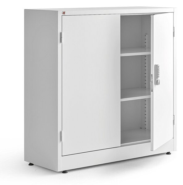 AJ Produkty Kovová skříň SAFE, elektronický zámek, 1000x1000x400 mm, bílá