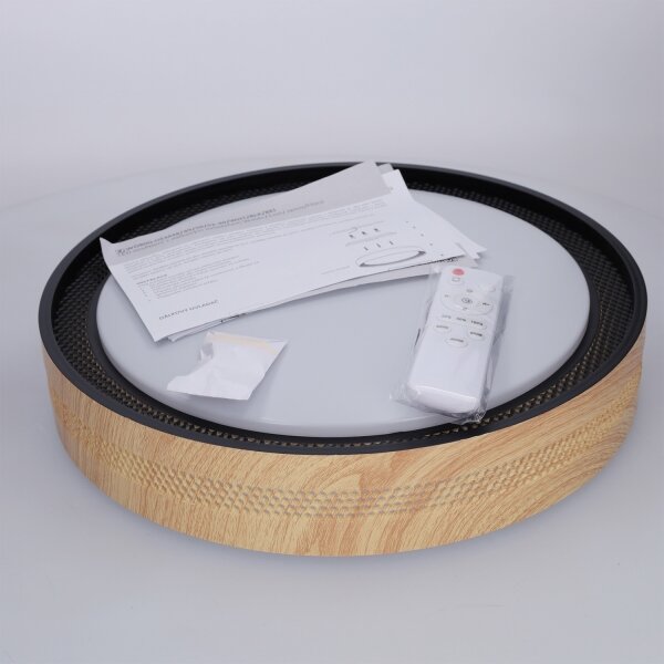 Brilagi - LED Stmív. strop. svítidlo COCI LED/48W/230V pr. 39 cm dřevo/černá+DO