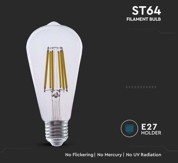 LED Žárovka FILAMENT ST64 E27/4W/230V 3000K Energetická třída A