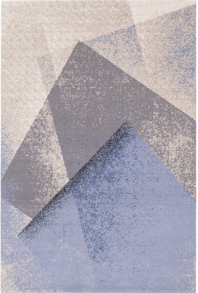 Světle modrý vlněný koberec 133x180 cm Folds – Agnella