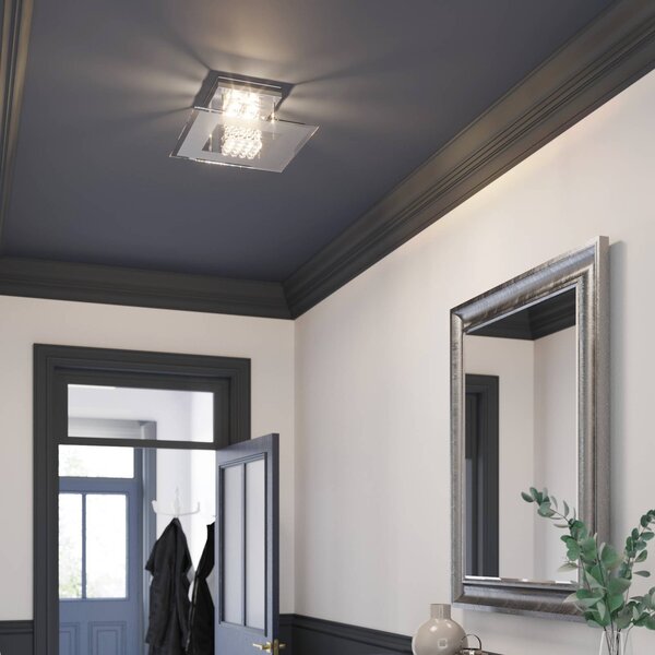 Lindby Stropní LED světlo Lisandra IP44, Chrom / stříbro, Koupelna, kov, Moderní