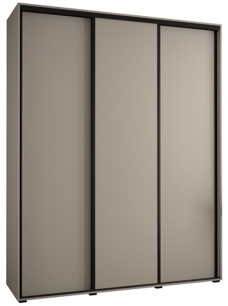 Šatní skříň INDIRA 1 - 200/60 cm, kašmír / černá