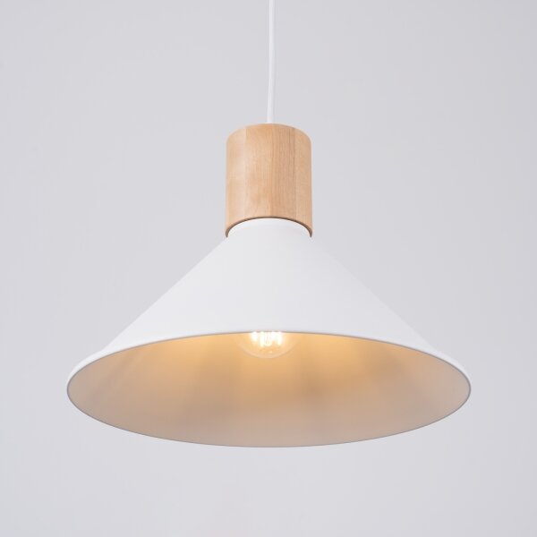 Sollux SL.1319 - Lustr na lanku JAGA 1xE27/15W/230V pr. 30 cm bílá