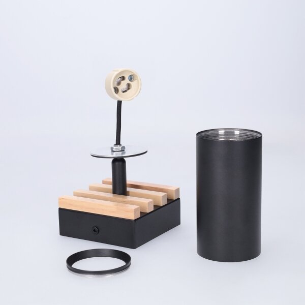 Brilagi - Bodové svítidlo SELE WOOD ACOUSTIC 1xGU10/30W/230V černá/dřevo