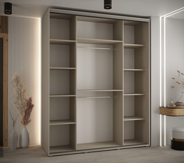 Šatní skříň INDIRA 1 - 200/60 cm, kašmír / černá