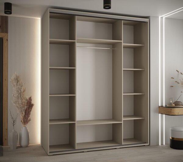 Šatní skříň INDIRA 1 - 200/60 cm, kašmír / černá