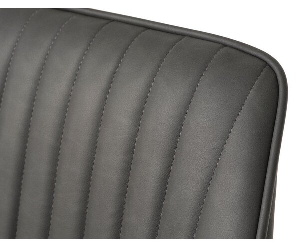 Tmavě šedá čalouněná jídelní křesla v sadě 2 ks s područkami Nolan Stripe – Unique Furniture