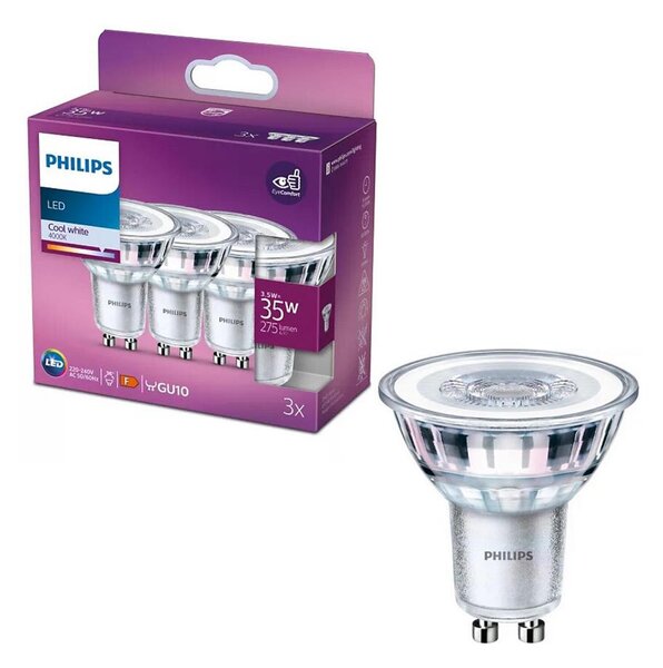 SADA 3x LED Žárovka Philips PAR16 GU10/3,5W/230V 4000K