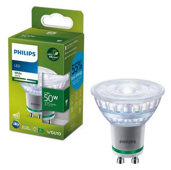 LED Žárovka ULTRAEFFICIENT Philips PAR16 GU10/2,1W/230V 3000K