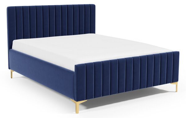Čalouněná postel MEG 90x200 cm Odstín látky: Tmavě modrá (Rivera 81) - eTapik