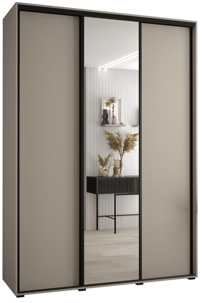 Šatní skříň INDIRA 3 - 170/60 cm, kašmír / černá