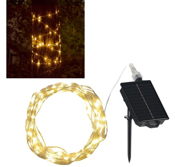 LED Solární dekorační řetěz LED/3,7V 1800 mAh 10 m IP44 + dálkové ovládání