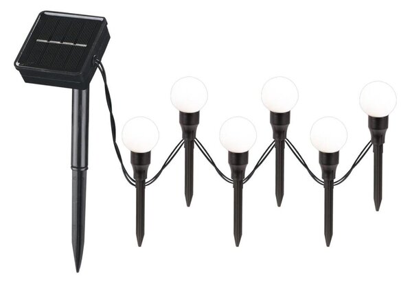 LED Solární svítidlo KULKI 6xLED/1,2V 600 mAh 4,3 m IP44 černá/bílá