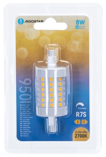 LED Stmívatelná žárovka R7s/8W/230V 2700K - Aigostar