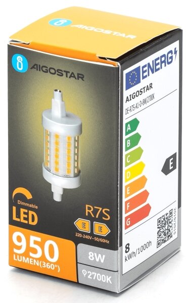 LED Stmívatelná žárovka R7s/8W/230V 2700K - Aigostar