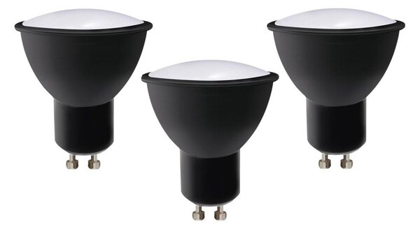 SADA 3x LED Žárovka ECOLINE GU10/6W/230V 4000K černá - Brilagi
