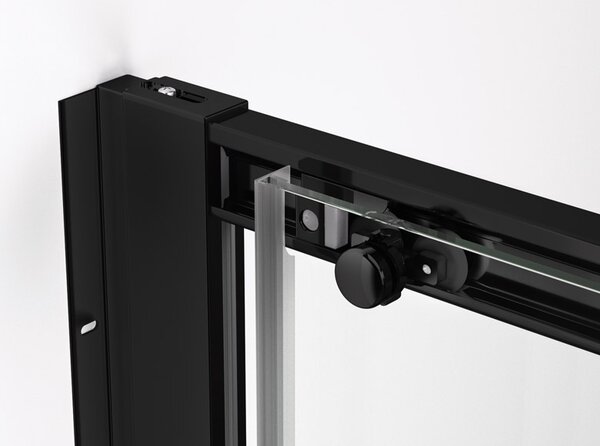 Ronal TOP-LINE TLS4 dvoudílné posuvné sprchové dveře 140 cm TLS41400607 Šířka: 1400 mm, Profil: Černá, Sklo: Hladké čiré