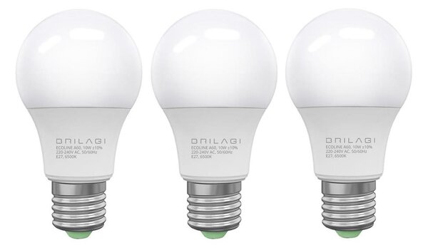 SADA 3x LED Žárovka ECOLINE A60 E27/10W/230V 4000K - Brilagi