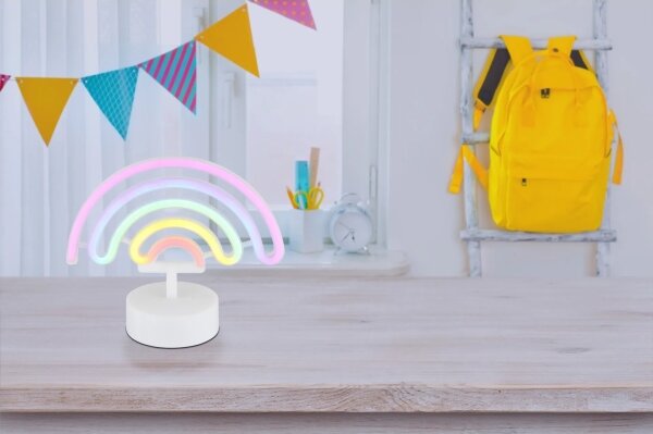 Globo 28063 - LED Neonová stolní dekorace PELANGI LED/2W/3xAA duha