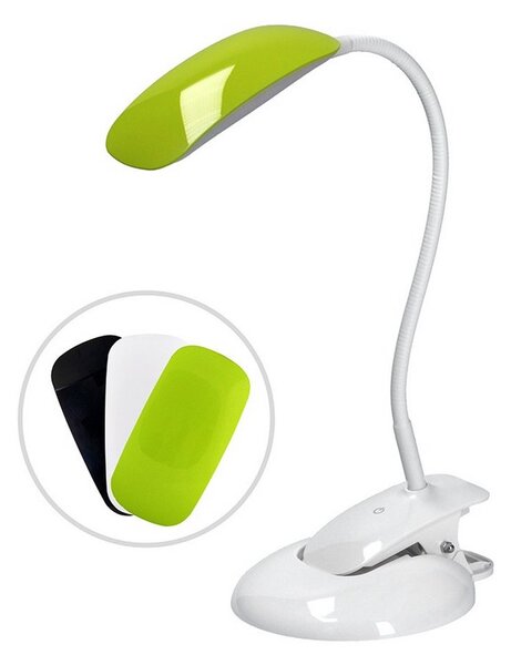SOLIGHT LED stolní lampička stmívatelná 5W/4000K/300Lm bílá s klipem