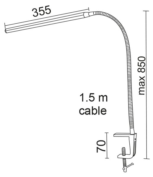ACA Lighting LED stmívatelná stolní lampička DELGADO 5W/230V/4000K/320Lm/120°/IP20, zlatá