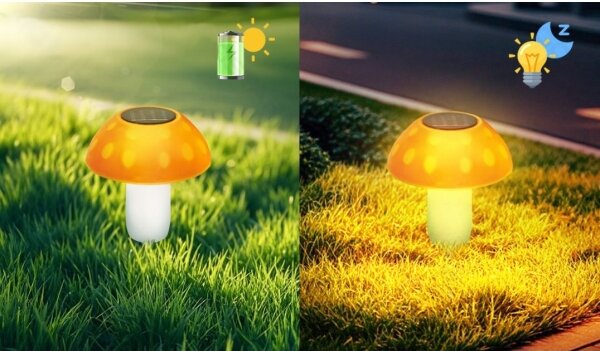 Aigostar - LED Solární svítidlo LED/0,024W/1,2V 200 mAh 2700K IP44 hříbek