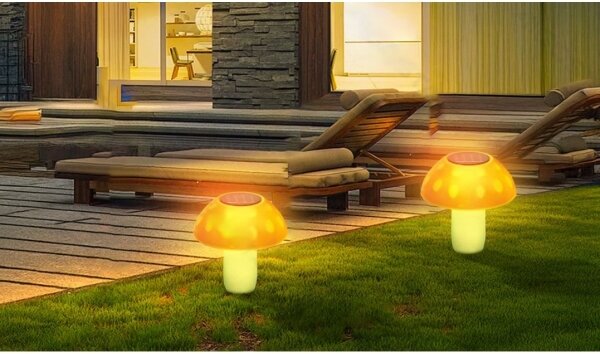 Aigostar - LED Solární svítidlo LED/0,024W/1,2V 200 mAh 2700K IP44 hříbek