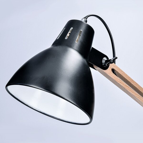 SOLIGHT Stolní lampa Falun, E27, černá