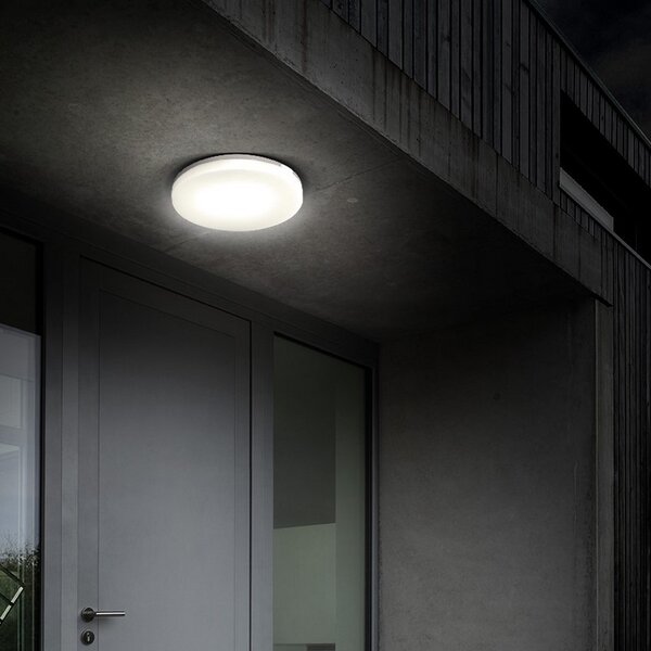 SOLIGHT LED venkovní přisazené svítidlo 15W/230V1150Lm/4000K/120°/IP54, kruhové bílé