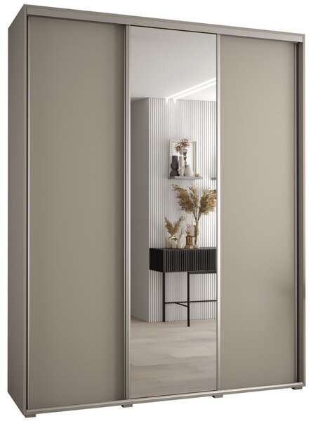 Šatní skříň INDIRA 3 - 200/45 cm, kašmír / stříbrná