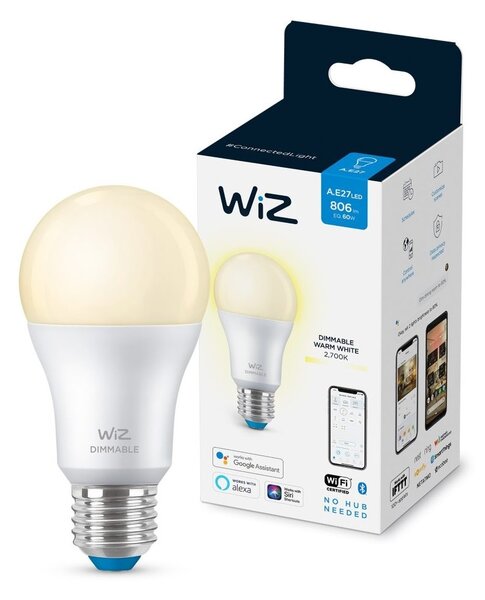 LED Stmívatelná žárovka A60 E27/8W/230V 2700K CRI 90 Wi-Fi - WiZ