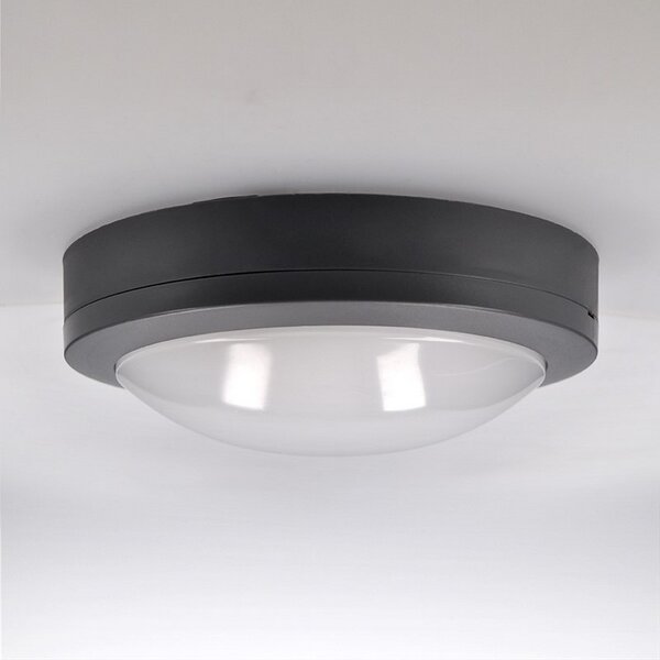 SOLIGHT LED venkovní přisazené svítidlo 13W/230V/910Lm/4000K/120°/IP54, kruhové šedé