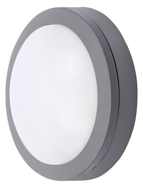 SOLIGHT LED venkovní přisazené svítidlo 13W/230V/910Lm/4000K/120°/IP54, kruhové šedé