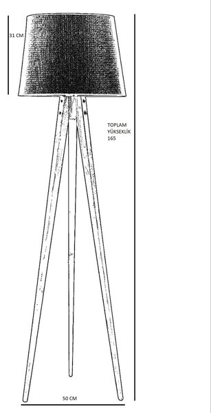 ASIR Stojací lampa TRIPOD černá ořech