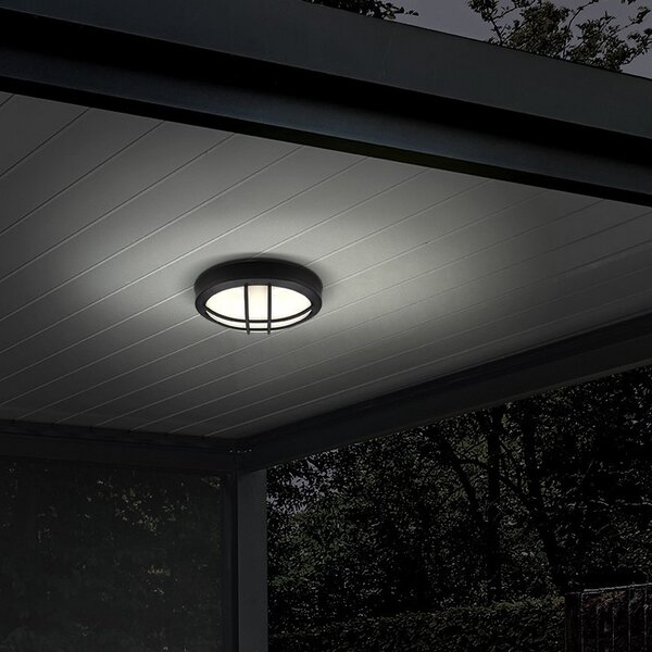 SOLIGHT LED venkovní přisazené svítidlo s mřížkou 13W/230V/910Lm/4000K/120°/IP65, kruhové černé
