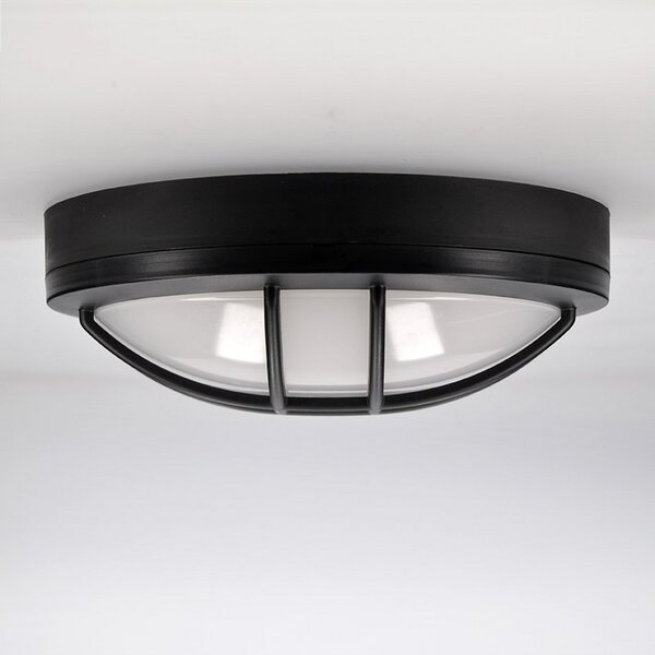 SOLIGHT LED venkovní přisazené svítidlo s mřížkou 13W/230V/910Lm/4000K/120°/IP65, kruhové černé
