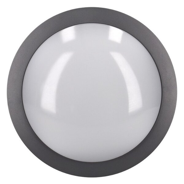 SOLIGHT LED venkovní přisazené svítidlo 13W/230V/910Lm/4000K/120°/IP54, kruhové šedé
