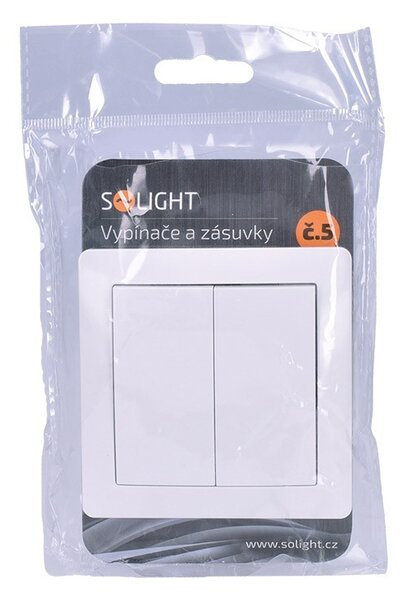 SOLIGHT Vypínač Slim č. 5 sériový - lustrový, bílý