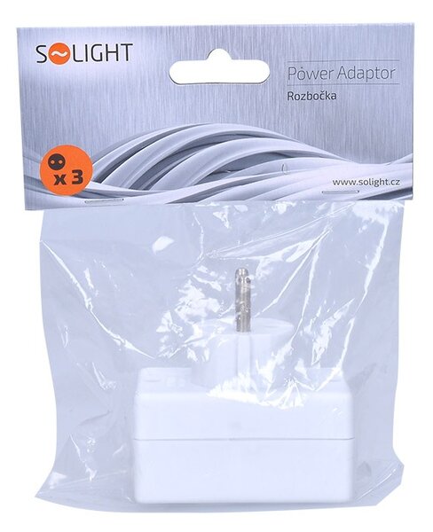 SOLIGHT Zásuvka rozbočovací P81 3 x 230V/2,5A pro ploché vidlice, bílá